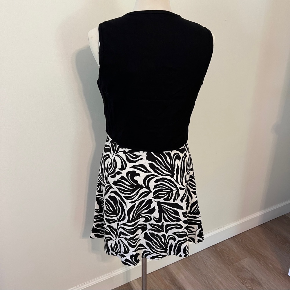 Nicole Miller Linen Dress + Vest Set – Size S Black and white - Picture 4 of 7